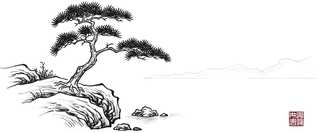 pintura estilo dibujo de paisaje chino